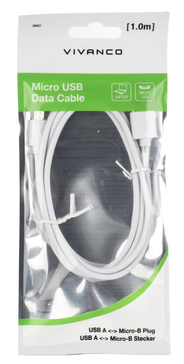 Vivanco cable Polybag microUSB 1m (39451) - Image 2