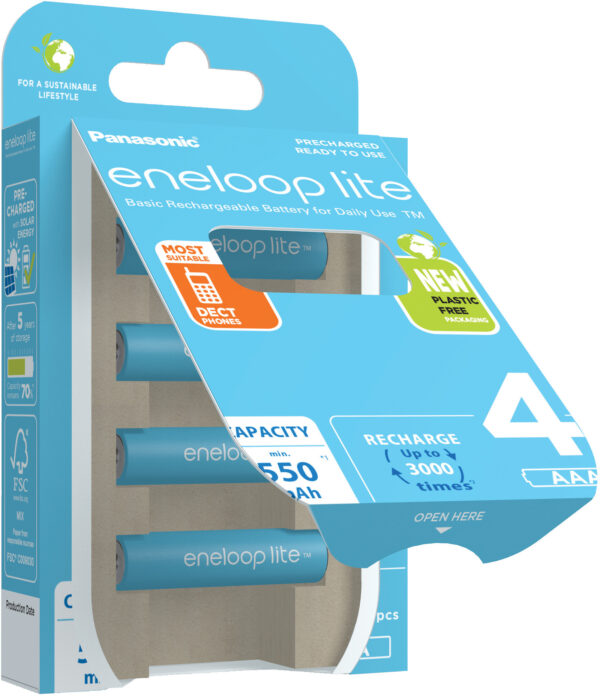 Panasonic | ENELOOP Lite BK-4LCCE/4BE | AAA | 550 mAh | 4 pc(s) - Image 3