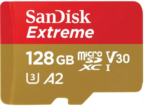 SanDisk Extreme microSDXC 128GB + SD Adapter + 1 year RescuePRO Deluxe up to 190MB/s & 90MB/s Read/Write speeds A2 C10 V30 UHS-I U3 - Image 2