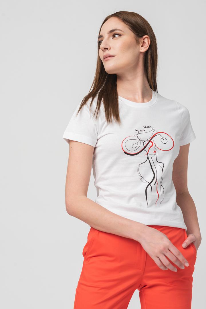 TSHIRT CASUAL F DOAMNA CU... WHITE-M - Image 2