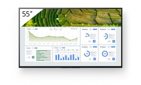 Sony Bravia Professional Displays FW-55BZ30L - 55" Diagonal klass BZ30L Series LED-bakgrundsbelyst LCD-sk�rm - digital skyltning - Android TV - 4K UHD (2160p) 3840 x 2160 - HDR - Direct LED