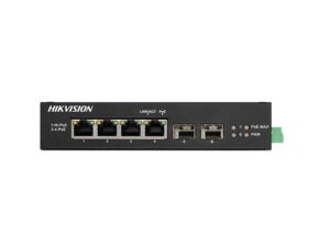 SWITCH Hikvision, Gigabit x 4, SFP x 2, carcasa metalica, "DS-3T0506HP-E/HS" (timbru verde 2 lei)
