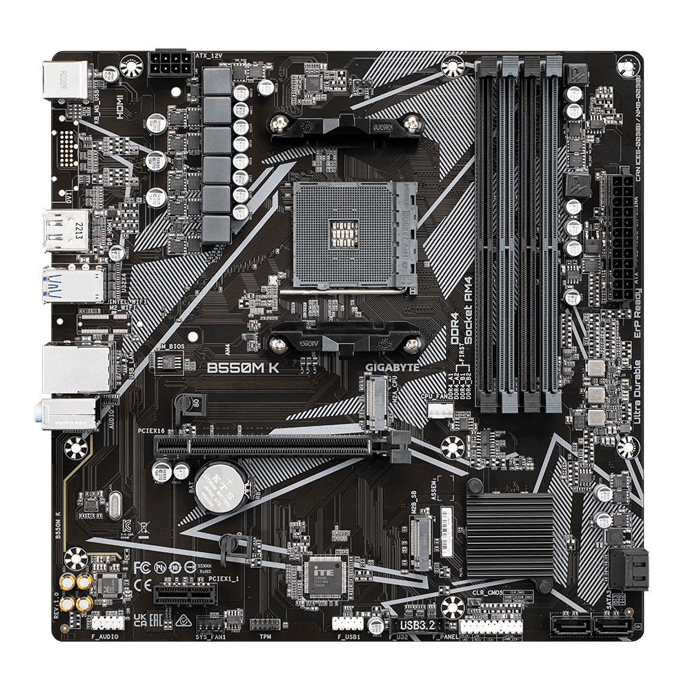 Motherboard GIGABYTE B550M K 4 x DDR4 - Image 3