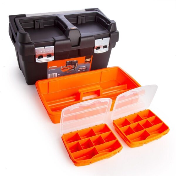 Plastic tool box PTB50 500x295x270mm 27L metallic latches