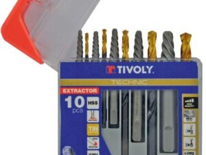 Stud extractor set for M3-M18 + drills, 10pcs