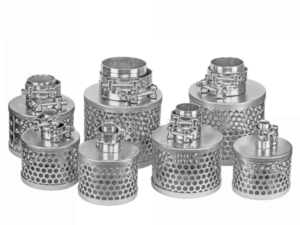 Suction strainer for 25 mm / 1 "suction hose + 2x Solid single bolt hose clamps GBS.