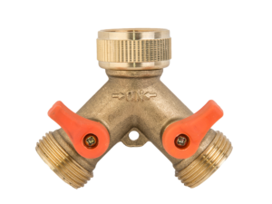 Tee with valves, female and male threa 3/4" - BRASS