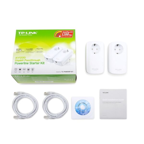 TP-LINK | AV1300 Gigabit Passthrough Powerline Starter Kit | TL-PA8010P KIT | 1300 Mbit/s | Ethernet LAN (RJ-45) ports 1 | No Wi-Fi | Extra socket - Image 5