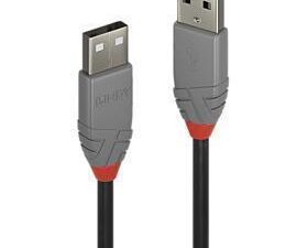 Cablu Lindy 3m USB 2.0 Type A to A, Anth, "LY-36694" (timbru verde 0.18 lei)