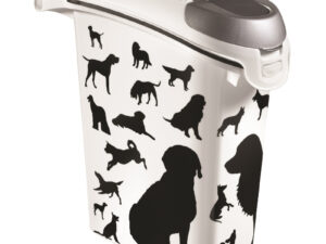 Trauks barības uzglabāšanai Love Pets Dogs 10kg 23L 23,2x49,7x50,3cm melni suņi