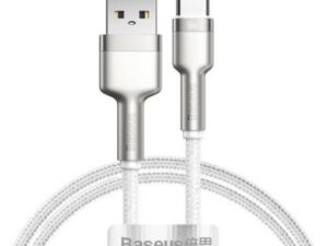 CABLU alimentare si date Baseus Cafule Series, Fast Charging Data Cable pt. smartphone, USB la USB Type-C 66W, braided, 1m, alb "CAKF000102" (timbru verde 0.18 lei) - 6953156209763
