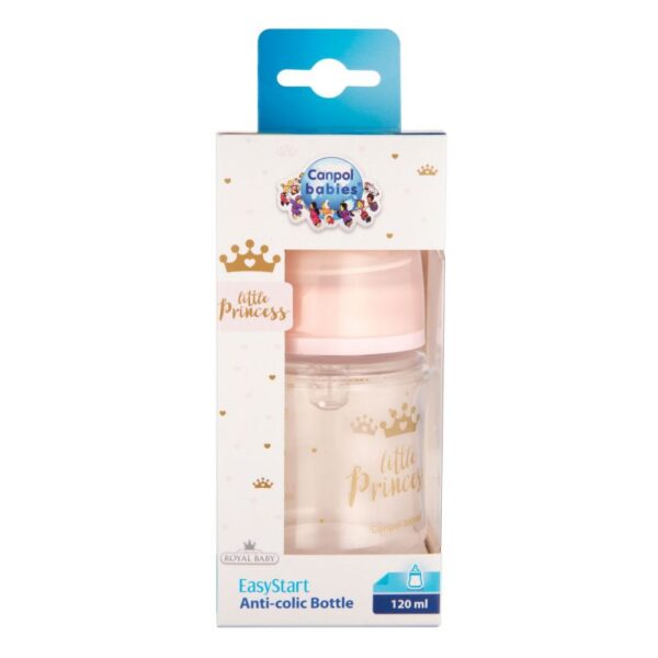 Canpol babies Anti-colic Wide Neck Bottle 120ml PP Easy Start ROYAL BABY 35/233_pin - Image 2