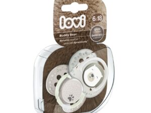 LOVI dynamic soother silicone Buddy Bear 6-18 m. 2 vnt. 22/865