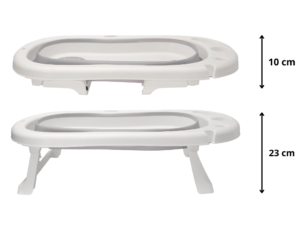 PRIMABOBO MyToy foldable bathtub with a bath cushion and a toy, grey, 87 cm, HB_wst_G