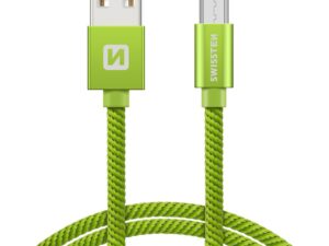 Swissten Textile Quick Charge Universal Micro USB Data and Charging Cable 0.2m
