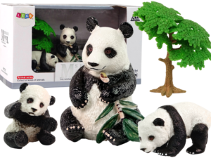 Animal Figurine Set Panda Eating with the Little Ones