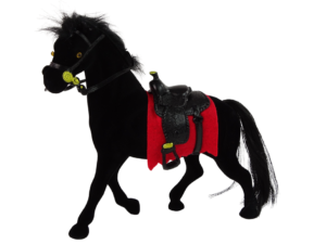 Velvet Figure Black Horse Red Saddle