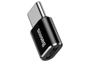 ADAPTOR Baseus Mini Micro, USB Type-C (T) to Micro USB (M), corp metalic, negru "CAMOTG-01" (timbru verde 0.18 lei) - 6953156263529
