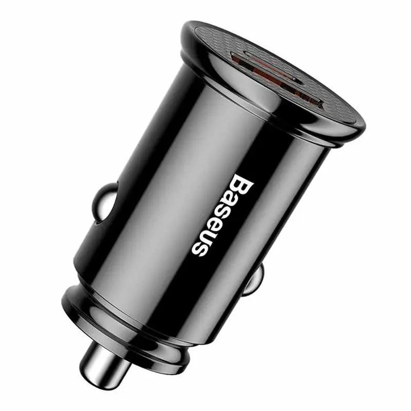INCARCATOR auto Baseus Circular Plastic PPS, 1 x USB Output 4.5V/5A, 1 x USB Type-C Output 5V/3A, total output 30W, pt. bricheta auto, negru "CCALL-YS01" (timbru verde 0.18 lei) - 6953156286535