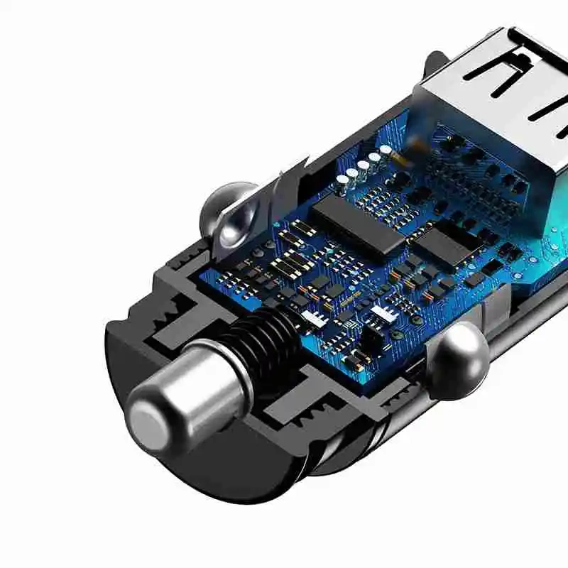 INCARCATOR auto Baseus Circular Plastic PPS, 1 x USB Output 4.5V/5A, 1 x USB Type-C Output 5V/3A, total output 30W, pt. bricheta auto, negru "CCALL-YS01" (timbru verde 0.18 lei) - 6953156286535 - Image 3