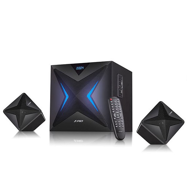 FENDA F&D repro F550X/ 2.1/ 56W/ černé/ BT4.0/ NFC/ FM rádio/ USB/SD přehrávání/ dálkové ovládání