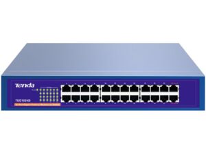 Tenda TEG1024D 24x Gigabit Switch, Fanless-bez ventilátorů, Rackmount, ochrana proti přepětí