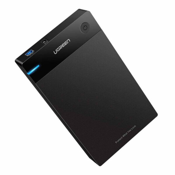 RACK extern Ugreen, "US222" pt HDD si SSD SATA 3.5" conectare USB 3.0 max 5 Gbps, capacitate 10TB max, ABS, negru "50422" (timbru verde 0.8 lei) - 6957303854226