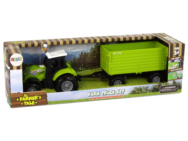 Farm Tractor with Trailer Lights Sounds Green - Image 5