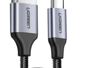 CABLU alimentare si date Ugreen, "US288", Fast Charging Data Cable pt. smartphone, USB la USB Type-C 3A, nickel plating, braided, 1m, negru "60126" (timbru verde 0.08 lei) - 6957303861262