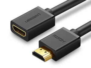 CABLU video Ugreen, "HD107" adaptor HDMI (T) la HDMI (M), rezolutie maxima 4K UHD (3840 x 2160) la 60 Hz, conectori auriti, 1m, negru "10141" (timbru verde 0.18 lei) - 6957303811410