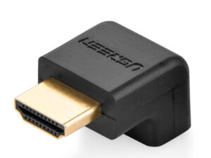 ADAPTOR video Ugreen, "HD112" cupla extender HDMI (T) la HDMI (M), 90 grade jos, rezolutie maxima 4K UHD (3840 x 2160) la 60 Hz, conectori auriti,negru "20109" (timbru verde 0.08 lei) - 6957303821099