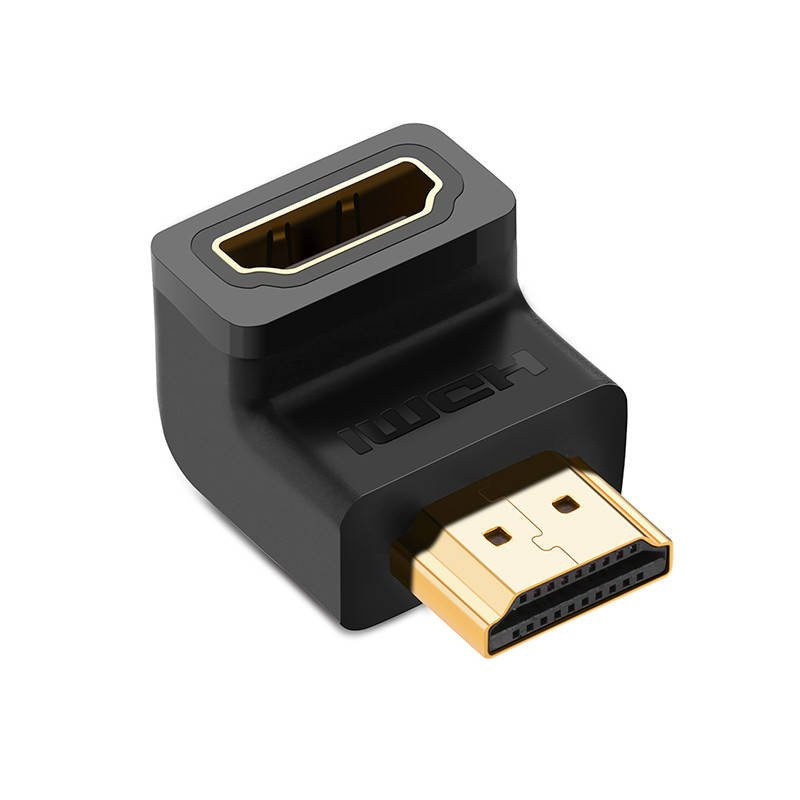 ADAPTOR video Ugreen, "HD112" cupla extender HDMI (T) la HDMI (M), 90 grade jos, rezolutie maxima 4K UHD (3840 x 2160) la 60 Hz, conectori auriti,negru "20109" (timbru verde 0.08 lei) - 6957303821099 - Image 2