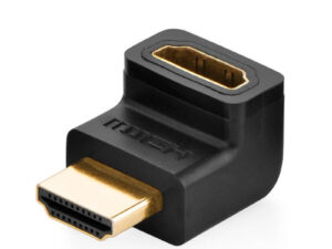 ADAPTOR video Ugreen, "HD112" cupla extender HDMI (T) la HDMI (M), 90 grade sus, rezolutie maxima 4K UHD (3840 x 2160) la 60 Hz, conectori auriti,negru "20110" (timbru verde 0.08 lei) - 6957303821105