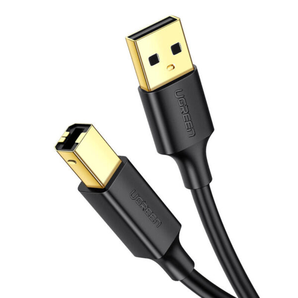 UGREEN US135 USB 2.0 AM to BM Print Cable, gold plated, 3m (black) - Image 2
