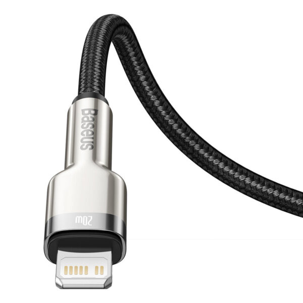 CABLU alimentare si date Baseus Cafule Metal, Fast Charging Data Cable pt. smartphone, USB Type-C la Lightning Iphone PD 20W, braided, 2m, negru "CATLJK-B01" (timbru verde 0.08 lei) - 6953156202108 - Image 6