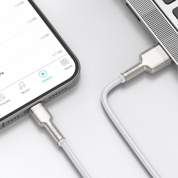 USB cable for Lightning Baseus Cafule, 2.4A, 2m (white) - Image 10