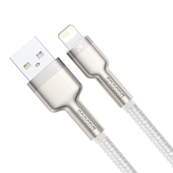USB cable for Lightning Baseus Cafule, 2.4A, 2m (white) - Image 2