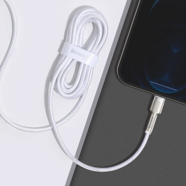 USB cable for Lightning Baseus Cafule, 2.4A, 2m (white) - Image 8