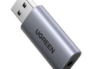 PLACA de SUNET Ugreen "CM383" extern, interfata USB 2.0 (T) la 3.5 mm jack (M), gri "80864" (timbru verde 0.08 lei)  - 6957303888641