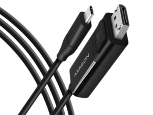 Active USB-C -> DisplayPort cable - adapter AXAGON RVC-DPC for connecting a DisplayPort monitor/TV/projector to a notebook or mobile phone using USB type C connector.