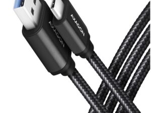 Axagon Data and charging USB 3.2 Gen1 cable lengh 2 m. 3A. Black braided.
