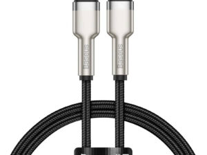CABLU alimentare si date Baseus Cafule Metal, Fast Charging Data Cable pt. smartphone, USB Type-C la Lightning Iphone PD 20W, braided, 0.25m, negru "CATLJK-01" (timbru verde 0.08 lei) - 6953156202054