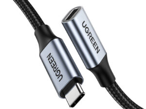 CABLU USB Type-C Ugreen prelungitor, "US372" USB Type-C (T) la USB Type-C (M), 1m, gri, "30205" (timbru verde 0.18 lei) - 6957303832057