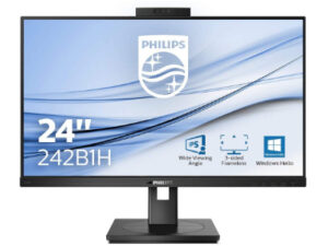 MONITOR PHILIPS 23.8", WLED IPS, FHD 75Hz 4ms HDMI DisplayPort USB Webcam Pivot "242B1H/00" (timbru verde 7 lei)
