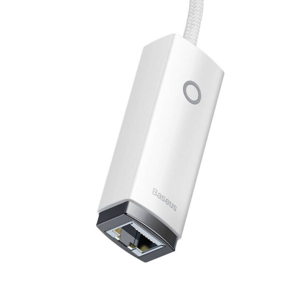 ADAPTOR RETEA Baseus Lite, USB Type-C to RJ-45 10/100 Mbps Adapter, LED, alb "WKQX000202" (timbru verde 0.18 lei)  - 6932172606091 - Image 2