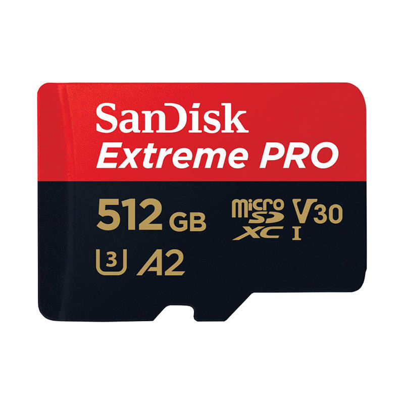 SanDisk Extreme Pro - Pam�ov� karta flash (adapt�r microSDXC na SD zahrnuto) - 512 GB - A2 / Video Class V30 / UHS-I U3 / Class10 - microSDXC UHS-I