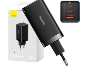 Wall charger Baseus GaN5 Pro 2xUSB-C + USB, 65W (black)
