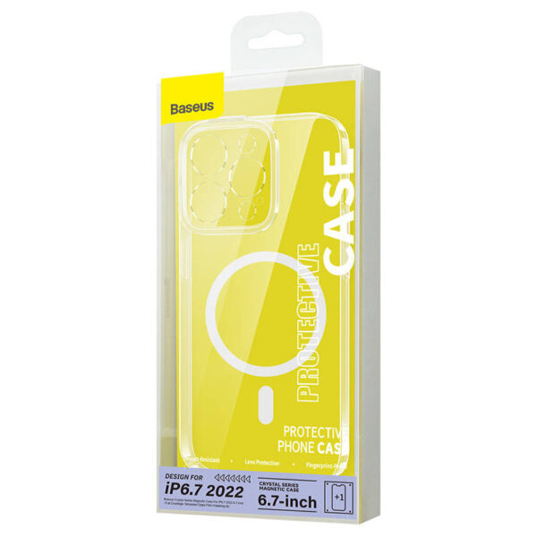 HUSA SMARTPHONE Baseus Crystal Series Magnetic Case, pentru Iphone 14 Plus, contine 1 x folie sticla display, material silicon, transparent "ARJC010002" - 6932172615048 - Image 9