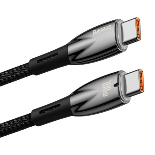 USB-C cable for USB-C Baseus Glimmer Series, 100W, 2m (Black) - Image 4