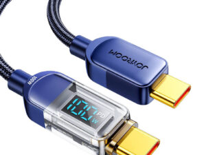Joyroom Type-C - Type-C Data Cable 100W, 1.2m with Digital Display Blue (S-CC100A4)